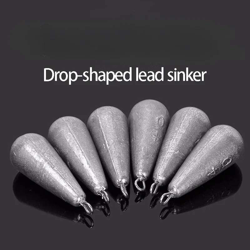 1PCS 10/20/30/40G/50G/60G/70G/80G/100G Drop-Shaped Lead Sinker Fishing Gear Accessories Fast Sinking Bait Throwing Long Distance