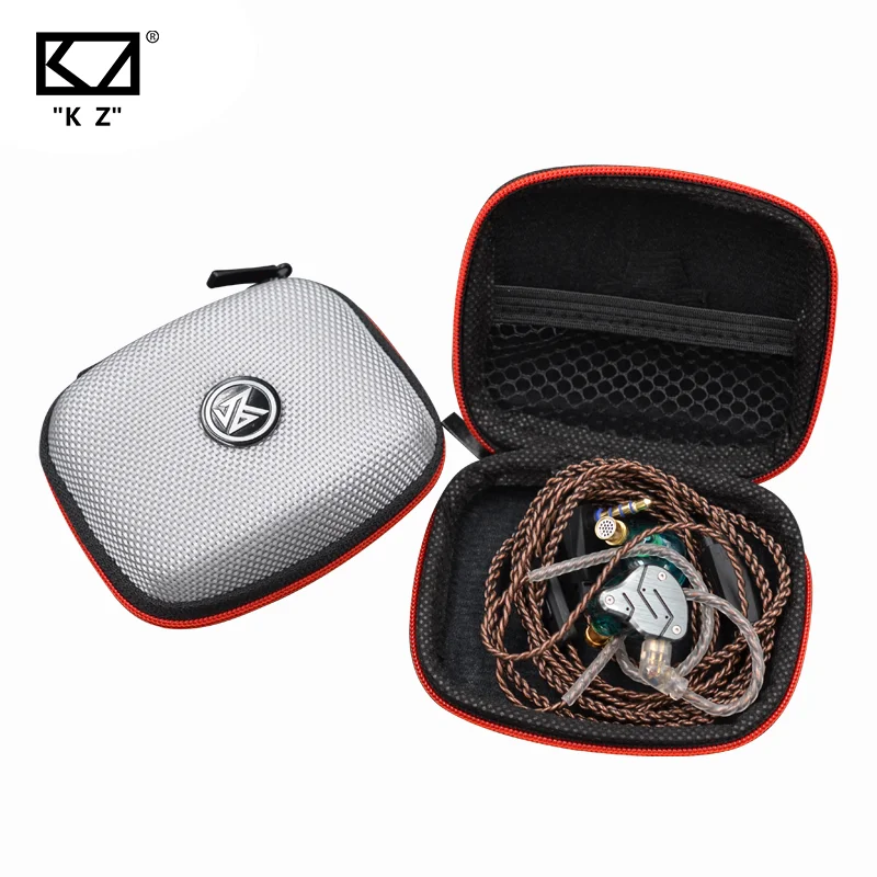 KZ Bluetooth-compatible Earphone Storage Bag Square Headset Box Travelling Protective Earphones Case Accessories Black Silver