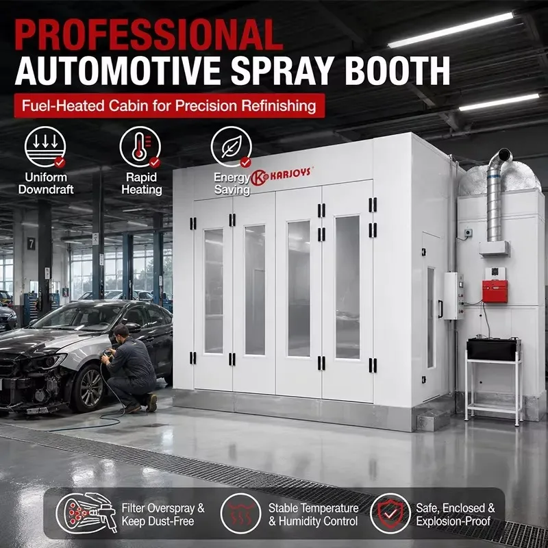 Hot Sale Karjoys Auto Paint Booth Heating Spray Booth for Car Painting Workshop 7m Industrial Spray Booth System