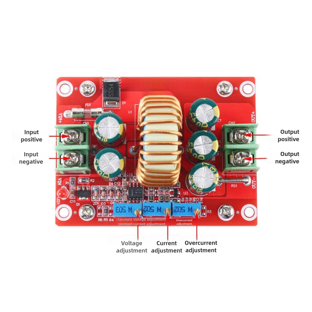 12A High Power Buck Power Supply Module DC-DC Buck Adjustable Lithium Battery Charging LED Drive Board Short Circuit Protection