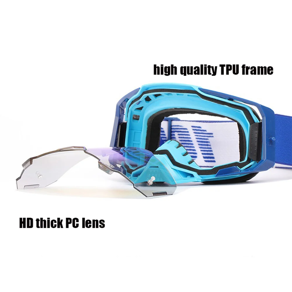 Motorradbrille für Herren, Dirt-Bike-Fahrbrille, UV400-Schutzbrille, Motocross MX ATV Mountainbike-Radbrille – Detail 3