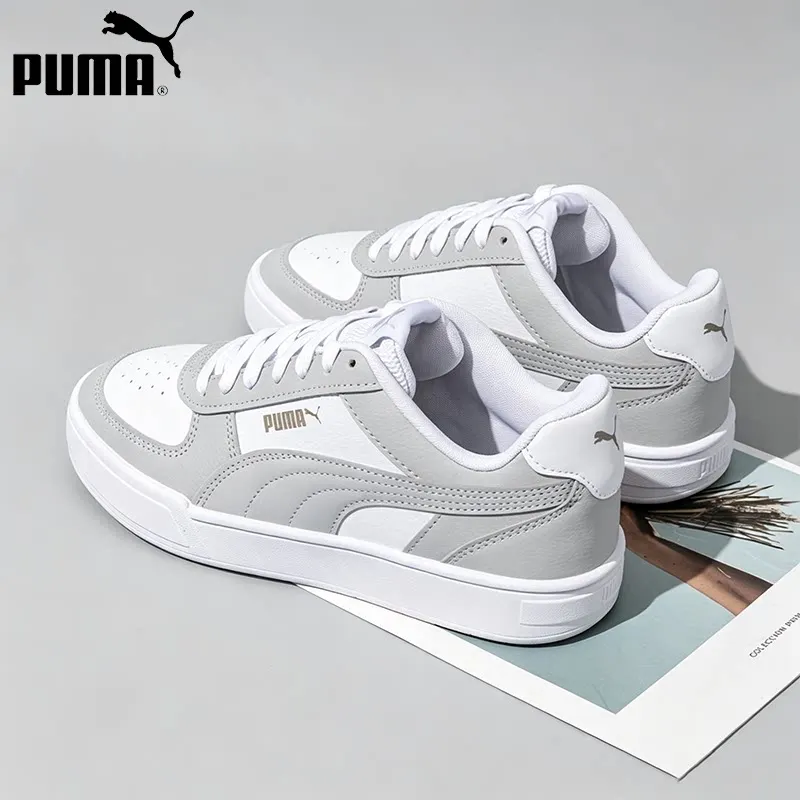 Puma Low Top Sneakers 380810-35 White Grey Gold Synthetic Leather Casual Skate Shoes Sport