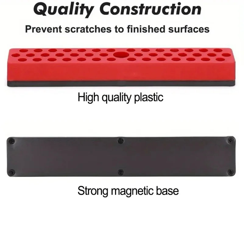 For 1/4 Inch Screwdriver Bit Storage Toolboxes Drill Box 43 Holes Magnetic Hex Bit Holder Organizer