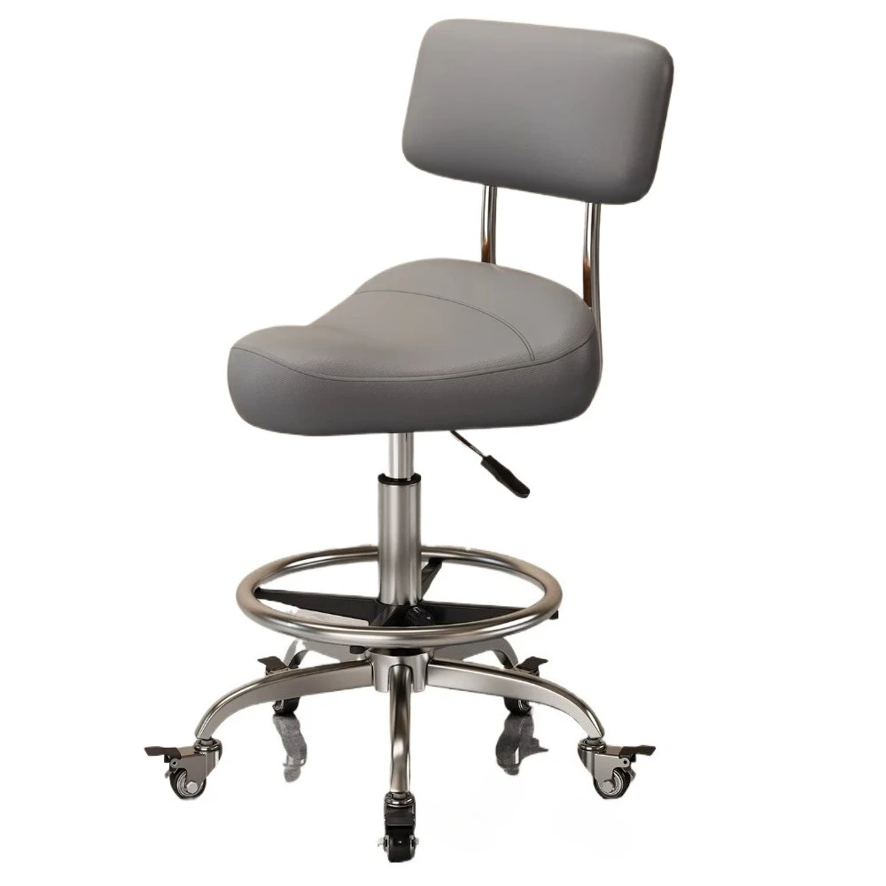 

Поворотный подъемный круглый черный табурет-седло Табурет из искусственной кожи со спинкой круглый табурет