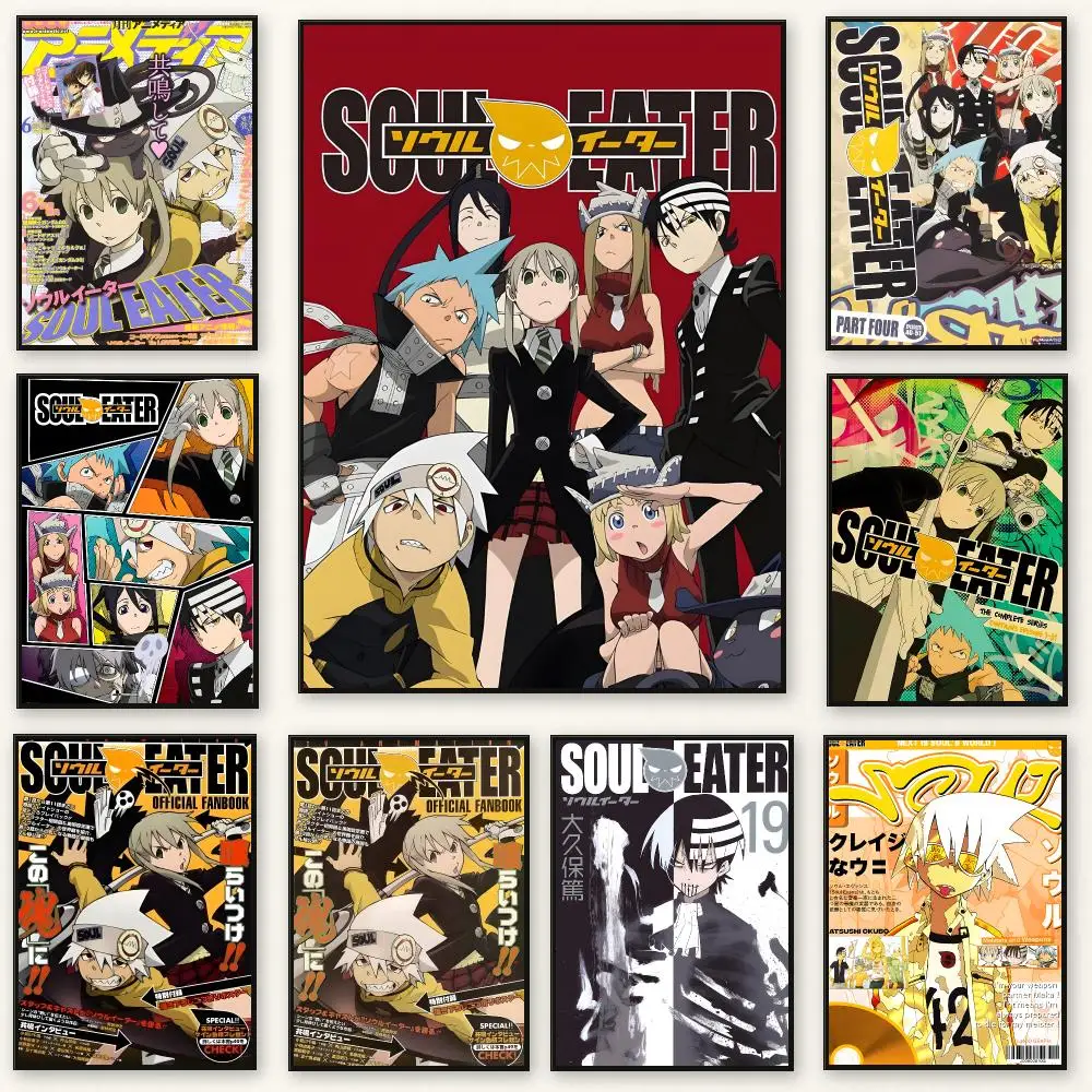 Dark anime Soul Eater Poster Peel And Stick Indoor Bedroom Wall Decor Aesthetic Gift