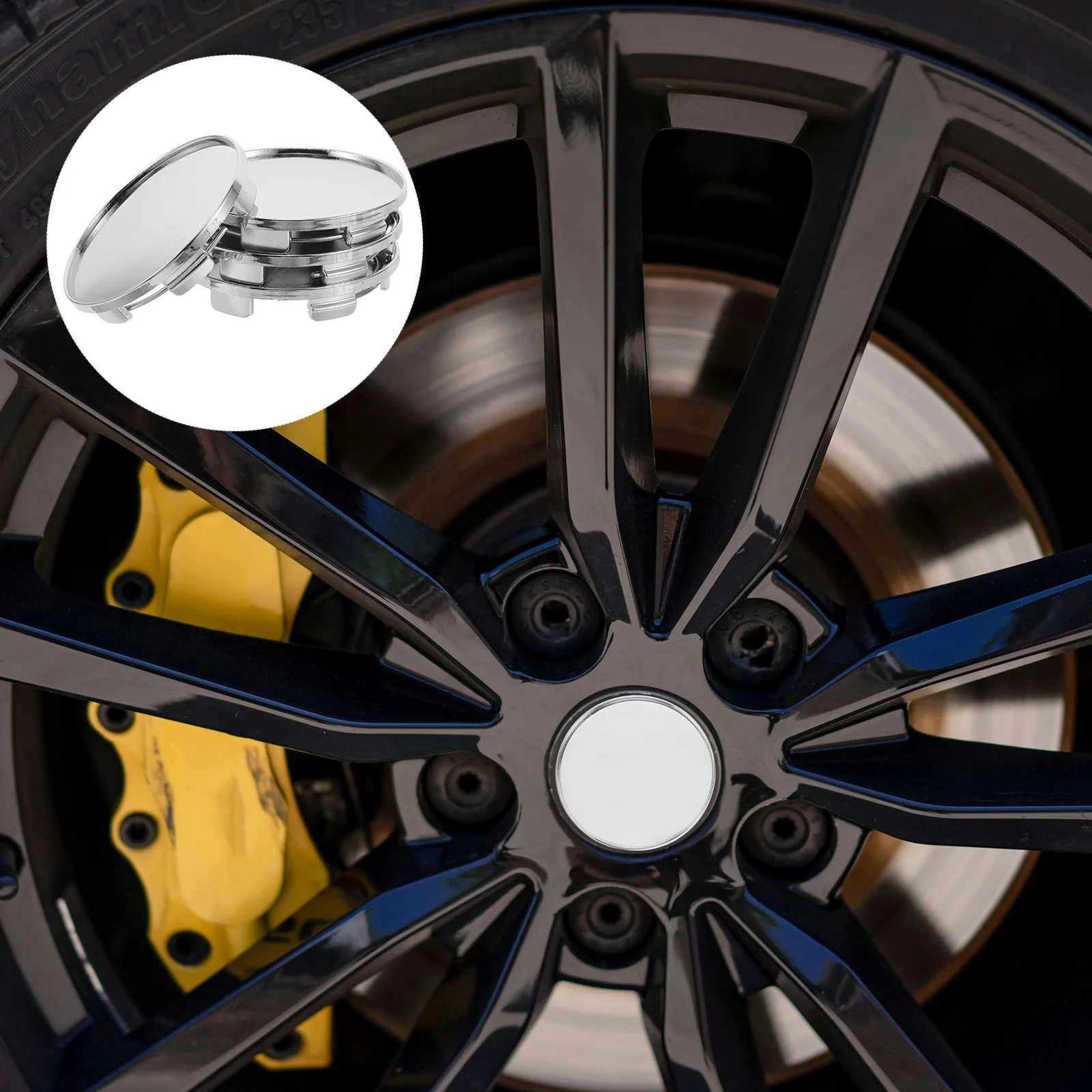 

4Pcs Car Wheel Center Caps ABS Material Longlasting Shine Versatile Use for Modification Exhibitions and Shows