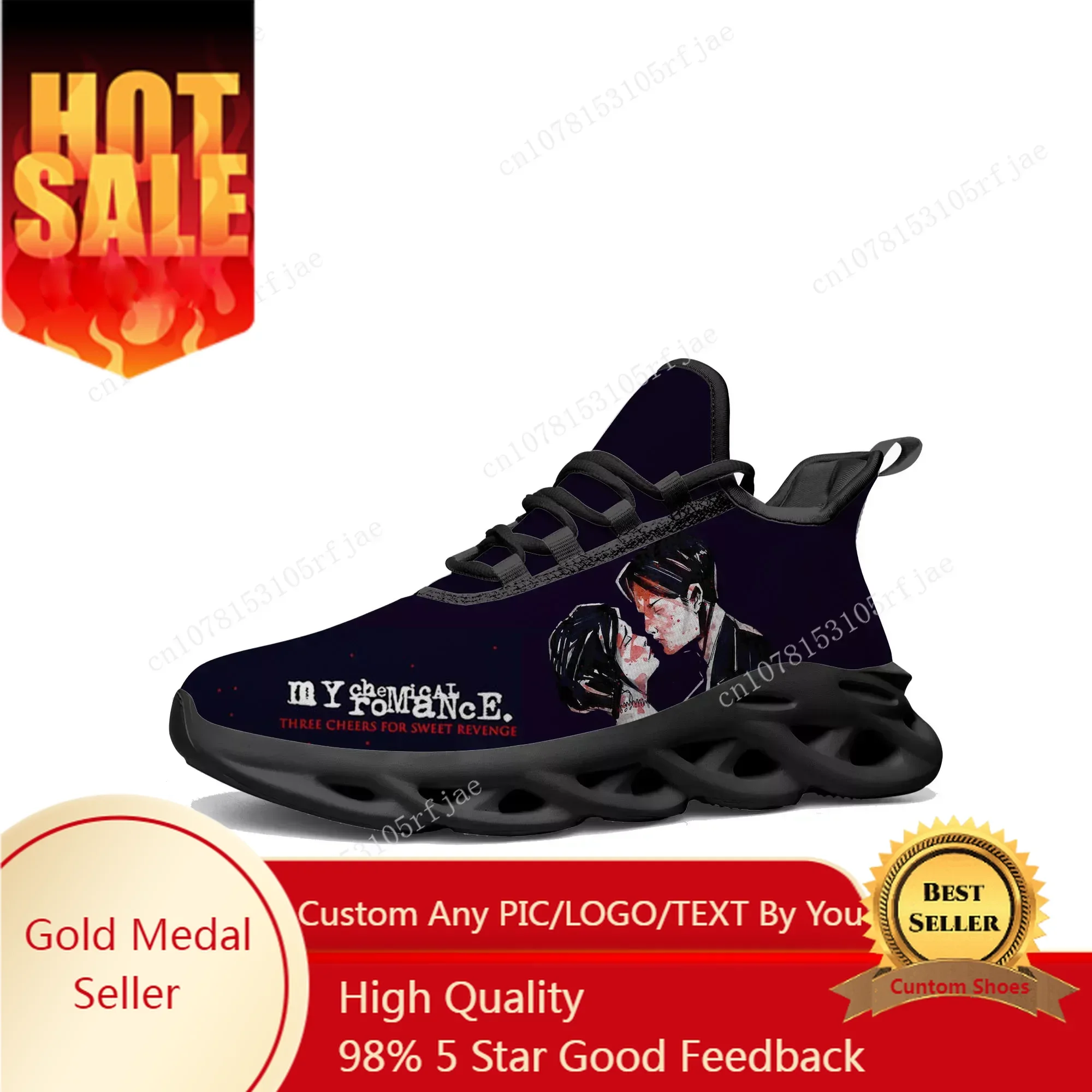 

Romance Rock Band Flats Sneakers Mens Womens Chemical Sports Running Shoe Sneaker Lace Up Mesh Footwear Tailor-made Shoe Black