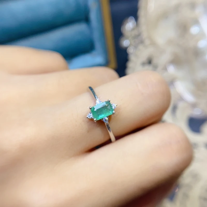 Natural Emerald Rings for women silver 925 jewelry luxury gem stones 18k gold plated free shiping items