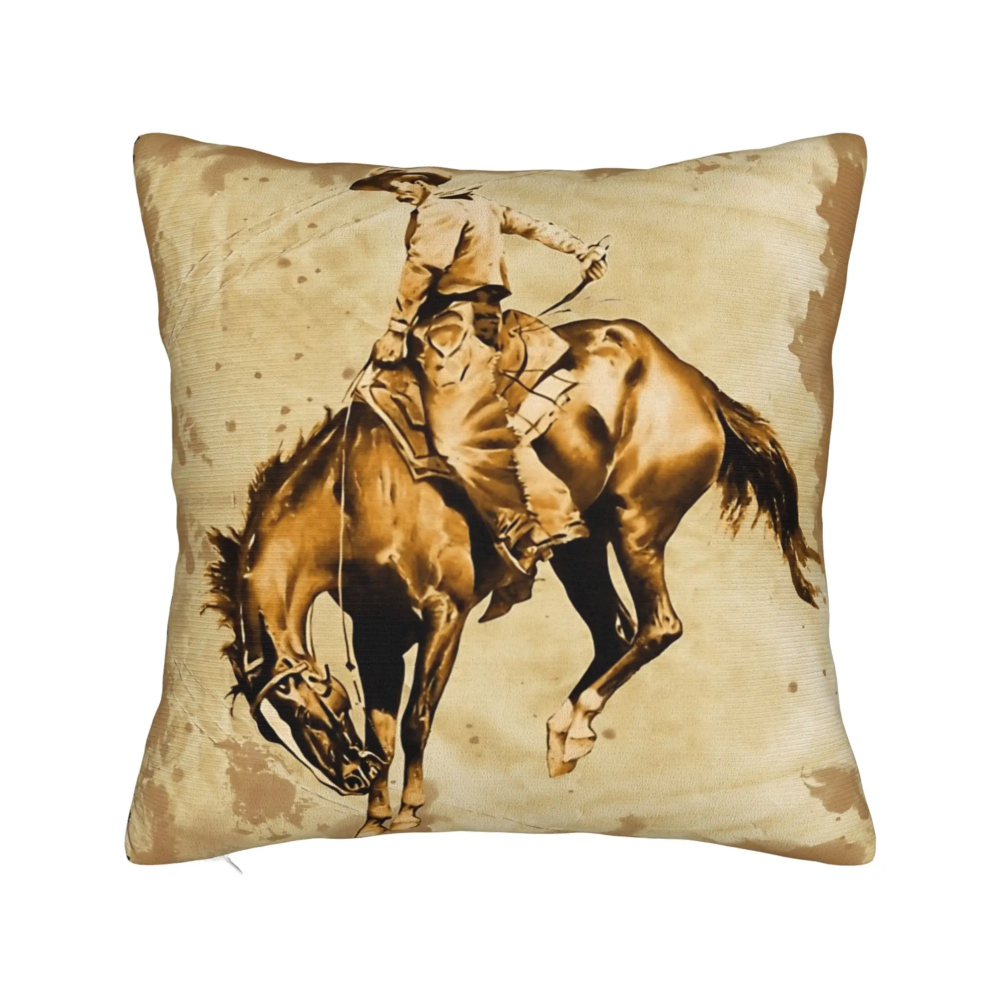 Equestrian Pillowcases  Retro Trendy Pillow Case For Office Car Home Decor Print Pillow Cover