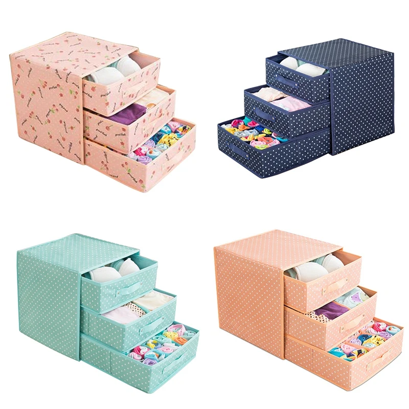 

Foldable Divider Storage Bra Drawers Non-Woven Fabric Folding Cases Necktie Socks Underwear Clothing Organizer Container Boxes