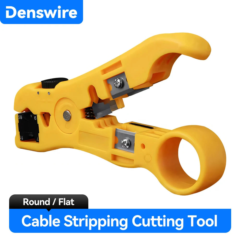 Denswire Network Wire Stripper Ethernet Cable Stripping Tool- For Cat5/Cat6/cat7/cat8 UTP & RG6/RG59 Coaxial Cables (Heavy Duty)