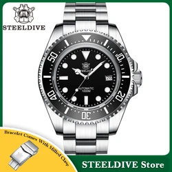 STEELDIVE-SD1964 para hombre, resistente al agua reloj de buceo, 1000M, 45,4 MM, gran fantasma de agua, Super BGW9, azul, luminoso, con válvula