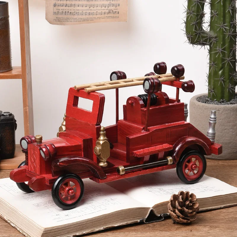 

European Style Retro Wood Car Home Decoration Ornaments Living Room Table Top Car Model Decoration Ornaments Wooden Crafts