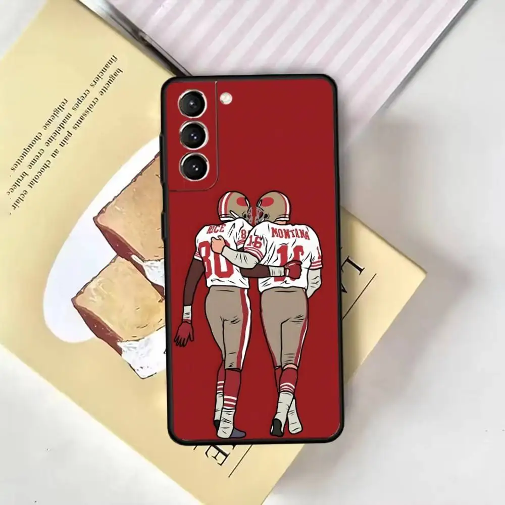 Joe Montana Capa de telefone para Samsung GalaxyA13,21s,22,31,32,52,53,71,72,73, capa preta macia