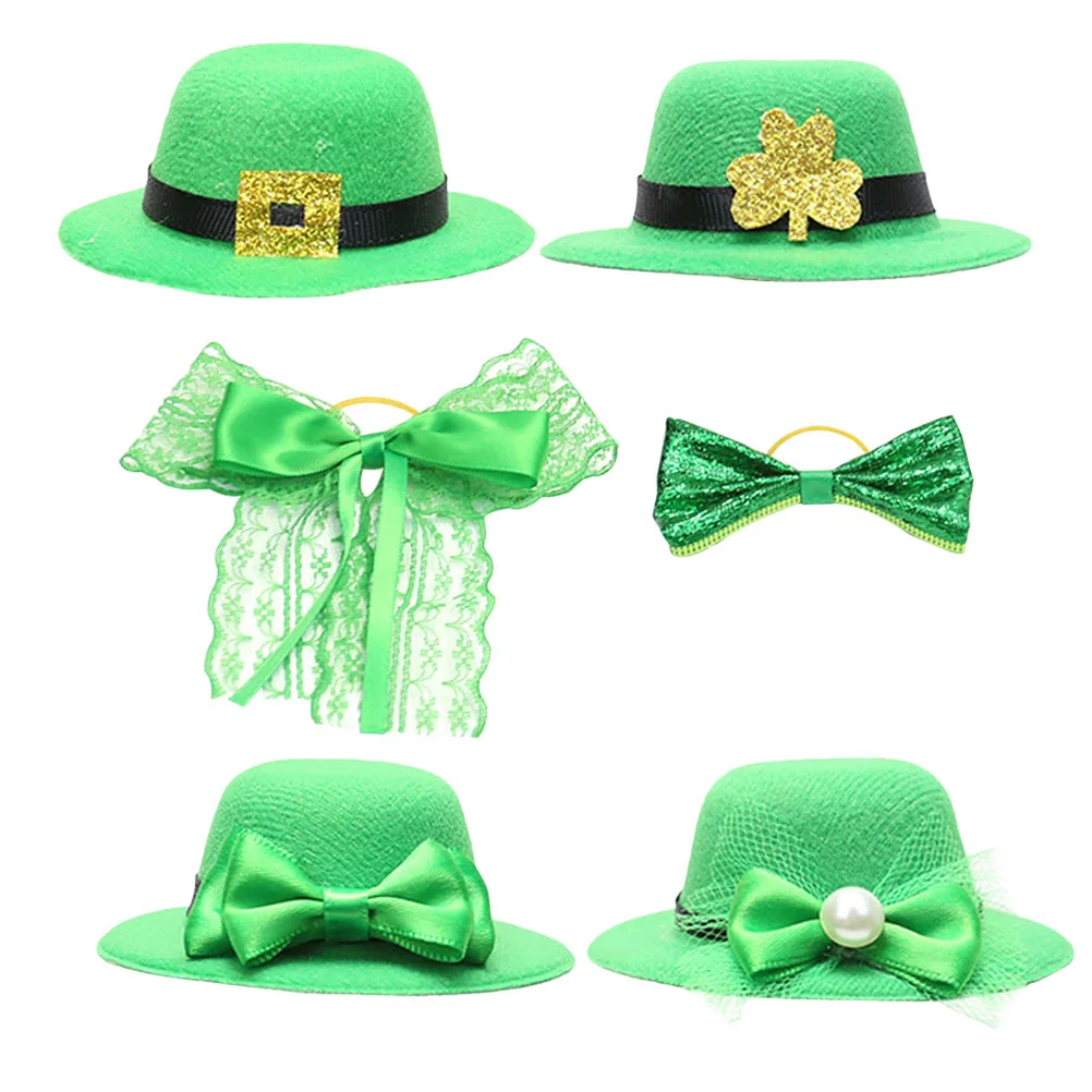 

Decorative Mini Hats Green Bow Ties St Patrick's Day Decor Bottle Cap Cover DIY Crafts Party Hat Accessories Premium