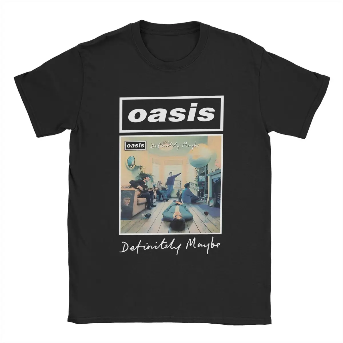 Men's T-Shirts O-Oasis Rock Band Leisure Cotton Tee Shirt Short Sleeve British Music Albums T Shirts Crewneck merch Gift Idea