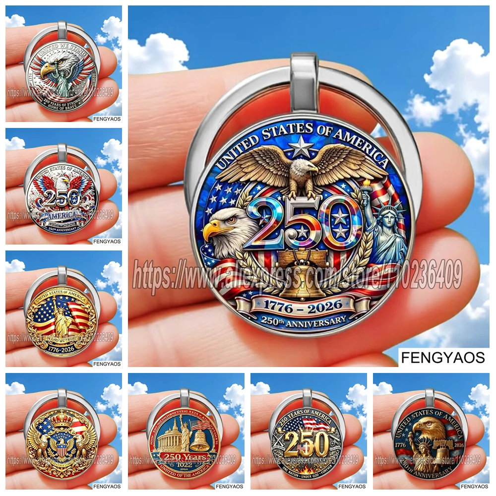 The 250th Anniversary of American Independence Day Keychains Souvenir Key Ring Gift for Friend