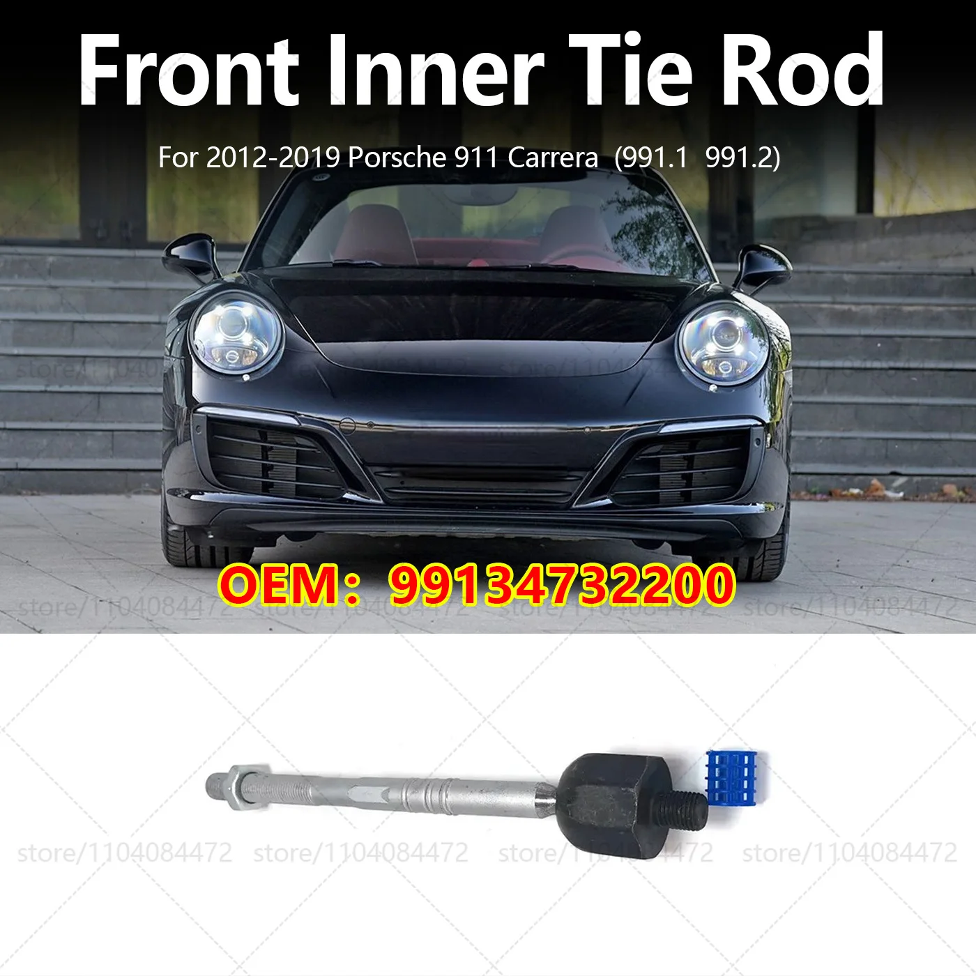 

Для Porsche 2012-2019 911 Carrera Targa 991.1 991.2 Передний мост Внутренняя рулевая тяга Концы шарового шарнира OEM 99134732200