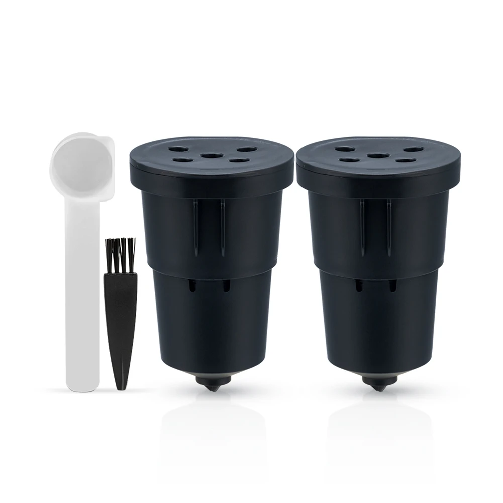 Taza K de filtro de café PP de calidad alimentaria para filtro recargable de cafetera Keurig B45, negro 2 uds