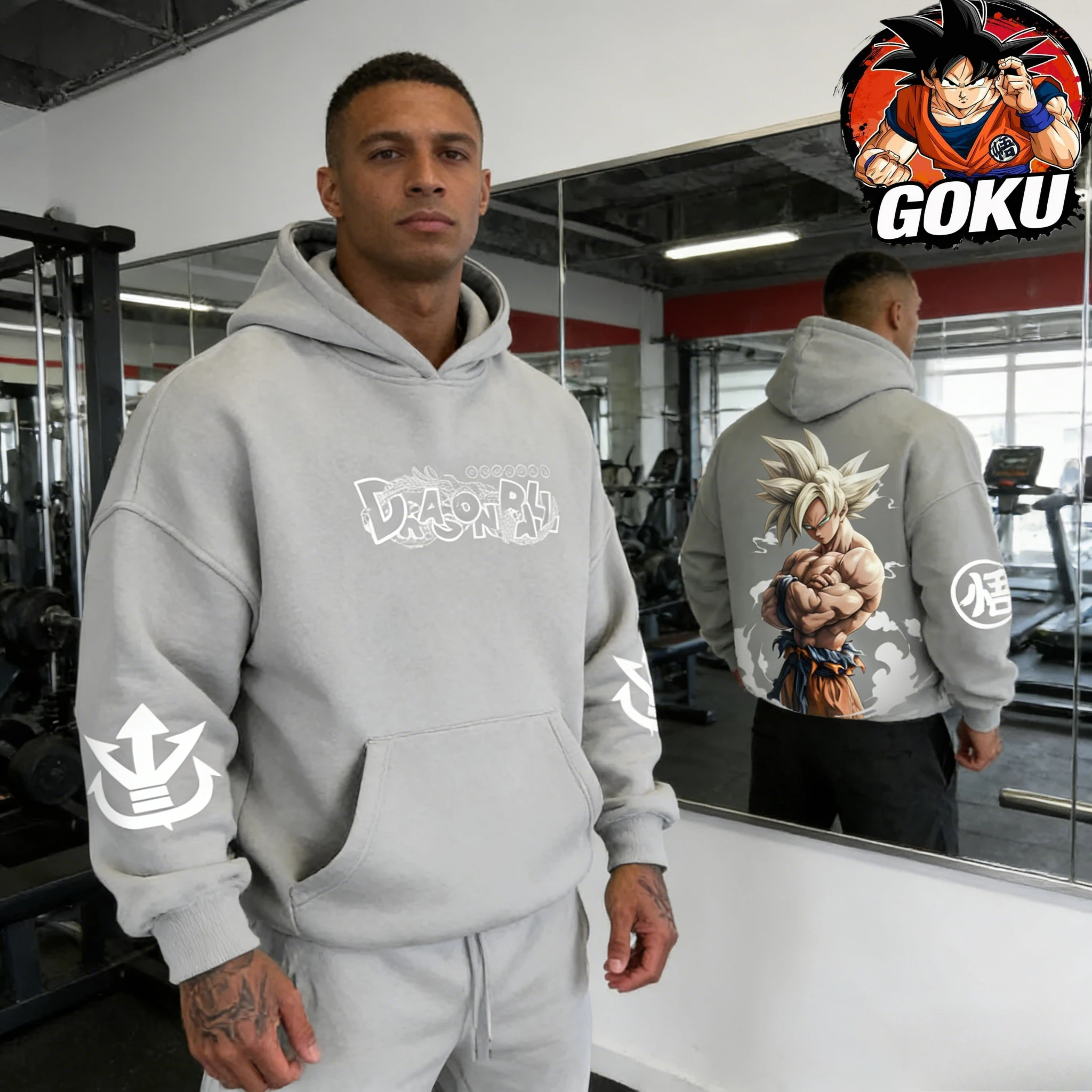 2026 Herbst Winter Dragon Ball Retro Gym Hoodie 100% Baumwolle Goku Super Saiyan Druck Übergroßer Fitness Streetwear für Männer Frauen