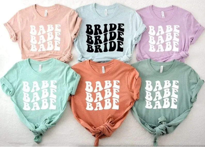 

Bachelorette Party Shirts, Bride Bachelorette Gift Bridal Party favor retro Wedding shirt O Neck Streetwear y2k Drop shipping