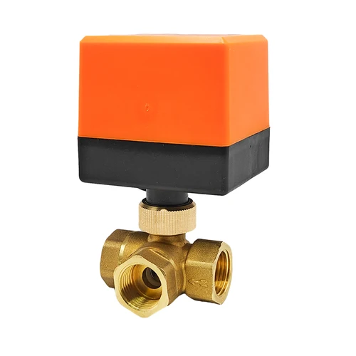 Imagen 2 del producto 1/2 ""3/4"" 1 ""1-1/4"" 1-1/2 ""2"" válvula de bola eléctrica latón aire acondicionado calefacción de suelo válvula solenoide de tres vías AC220V