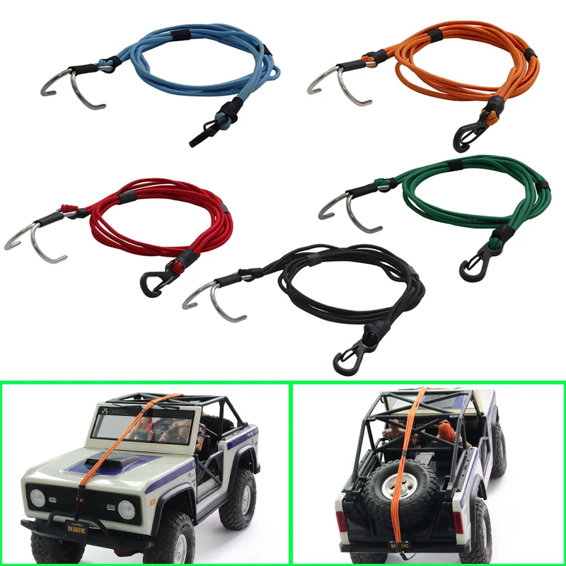 Nylon Elastic Rope Car Shell Fixed Draw Rope with Hook for 1/10 RC Crawler Car Traxxas TRX4 Defender AXIAL SCX10 RC4WD D90 Parts