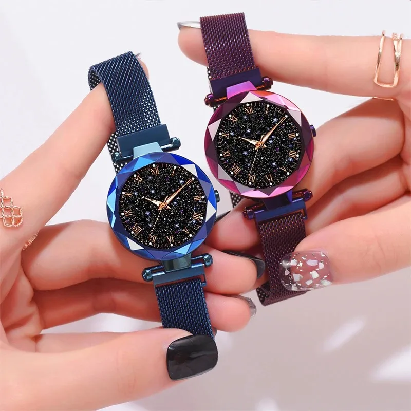 Reloj Mujer 2022 Fashion Starry Sky Watches Women Magnetic Watches Luminous Hands Quartz Wristwatches Cheap Price Dropshipping