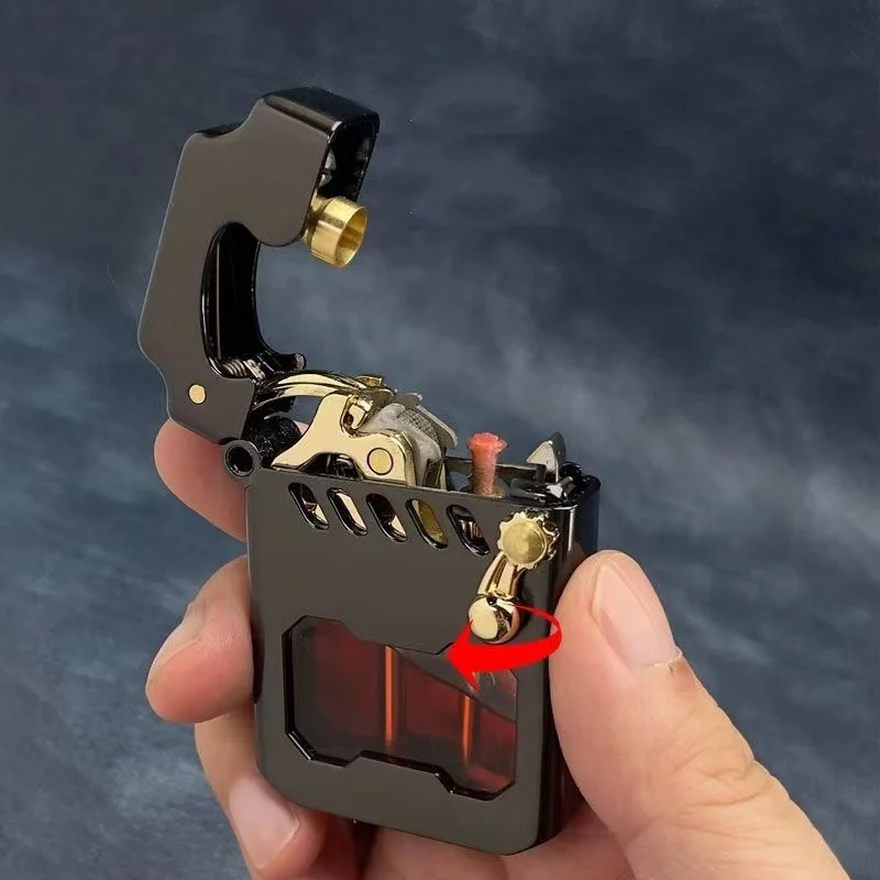 2025 New Zorro Kerosene Lighter Cyber Mecha Transparent Bin Rocker Cool Classic Torrens Tide Men Lighters Wholesale