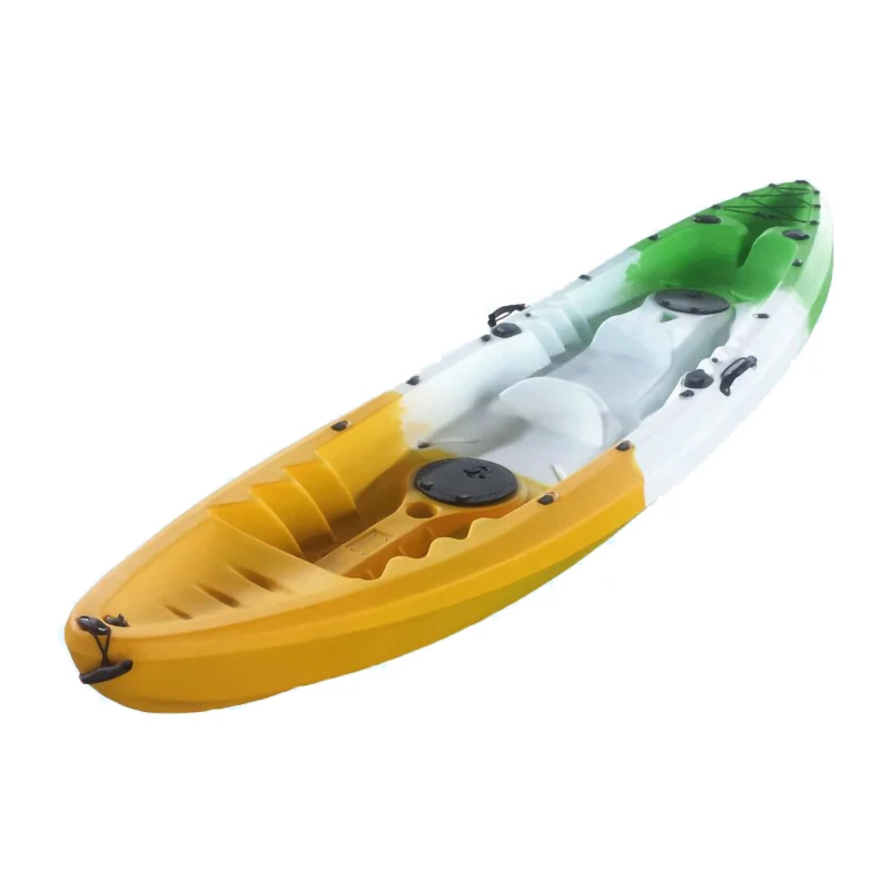 مصنع رخيصة الثمن قارب بلاستيكي زورق شفاف 2 مقاعد محرك طعام مزدوج كاياك مع سترة نجاة2025