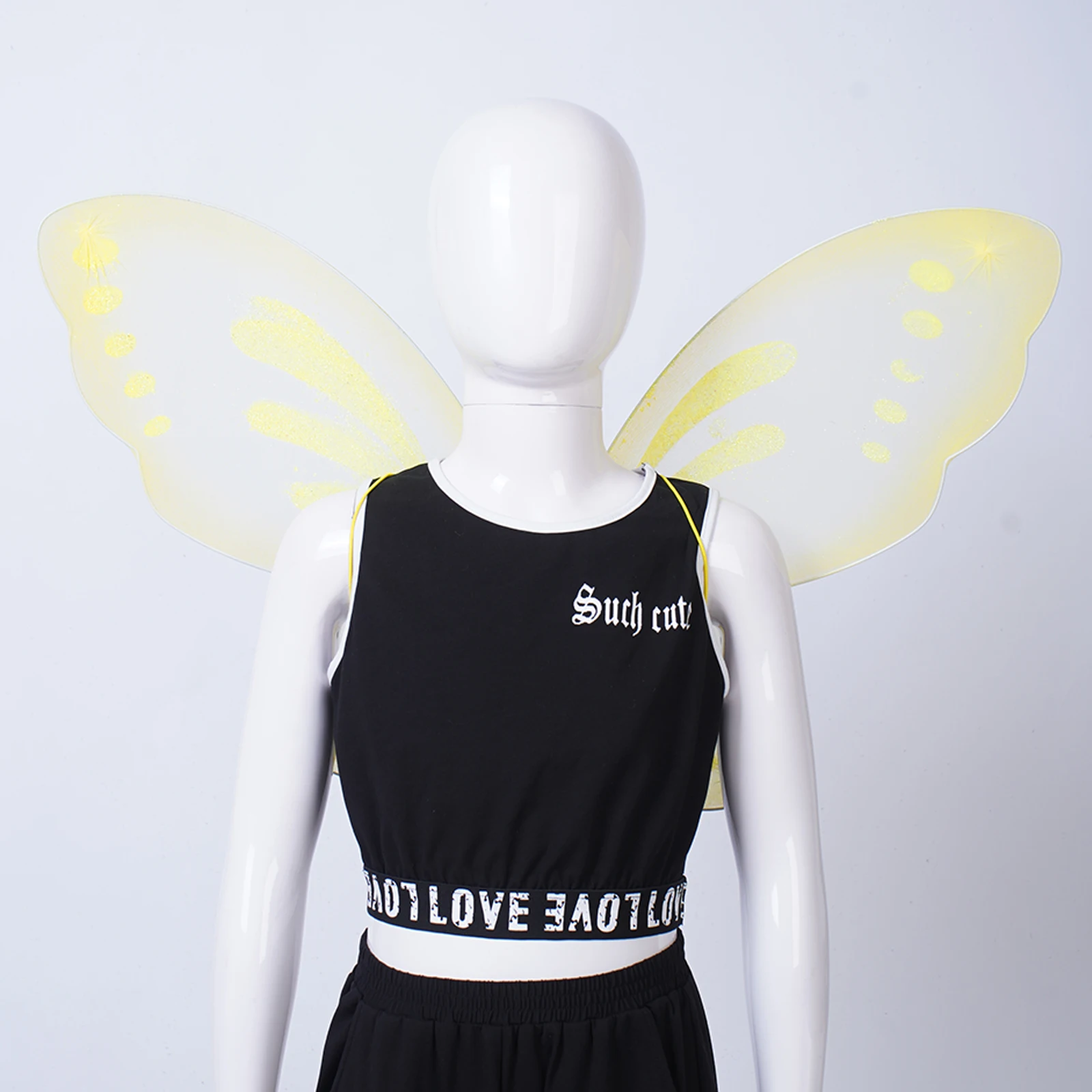 Halloween Girls Cosplay Costume Beautiful Butterfly Style Wings Star Shape Fairy Roleplay Stick Props for Carnivals Photography