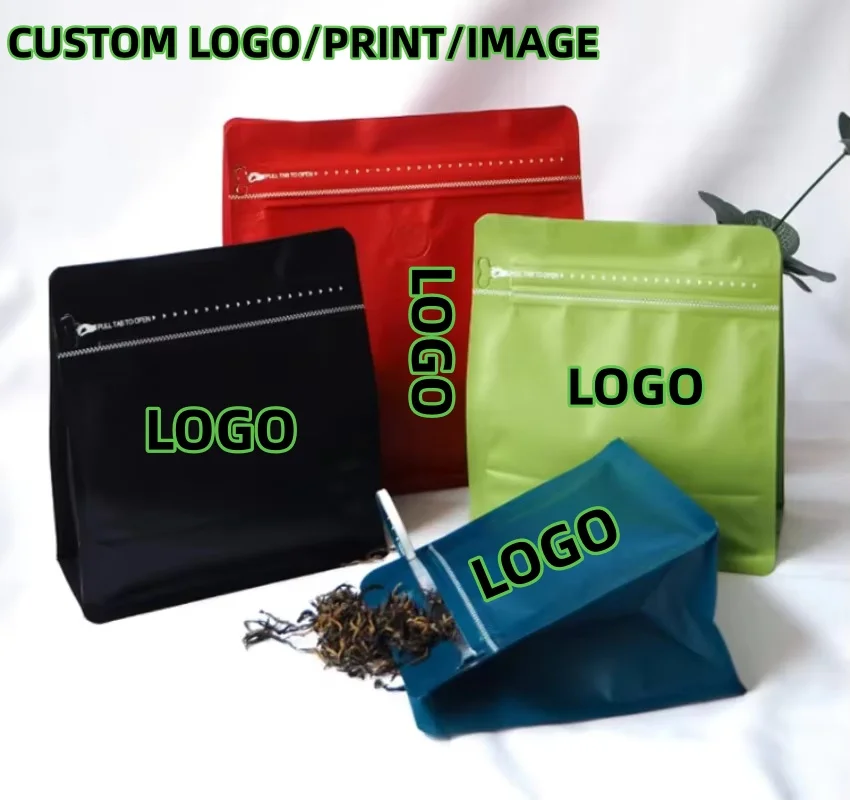 

50 шт. пакетов из алюминиевой фольги с клапаном одностороннего оттока, многоразовые, объемом 1/4-2 фунта, для хранения кофейных зерен, чая, закусок и т.д.