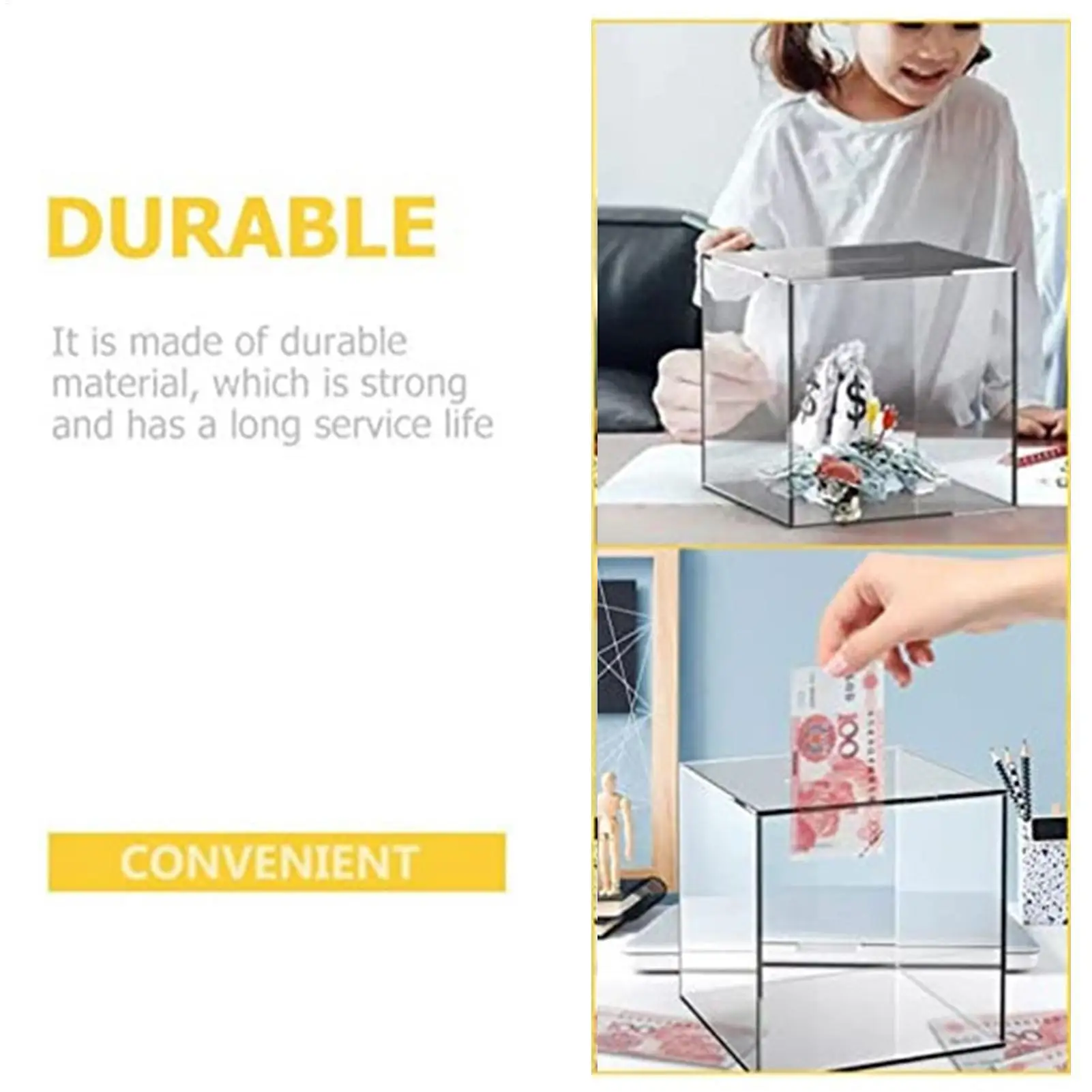 بنوك الخنزير للبالغين من الأكريليك الشفاف لتوفير المال يمكن فتحها فقط أن توفر أن لا يمكن أن يخذها