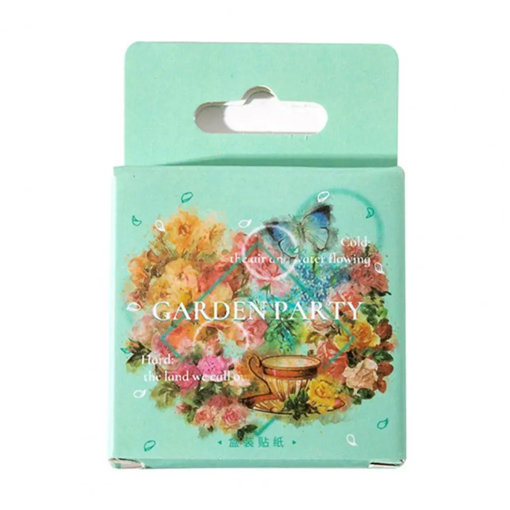 Delicate 2 Packs Cute Garden Series Aesthetic Flower Planner Decal Waterproof Planner Sticker Rich Patterns   Paper Craft