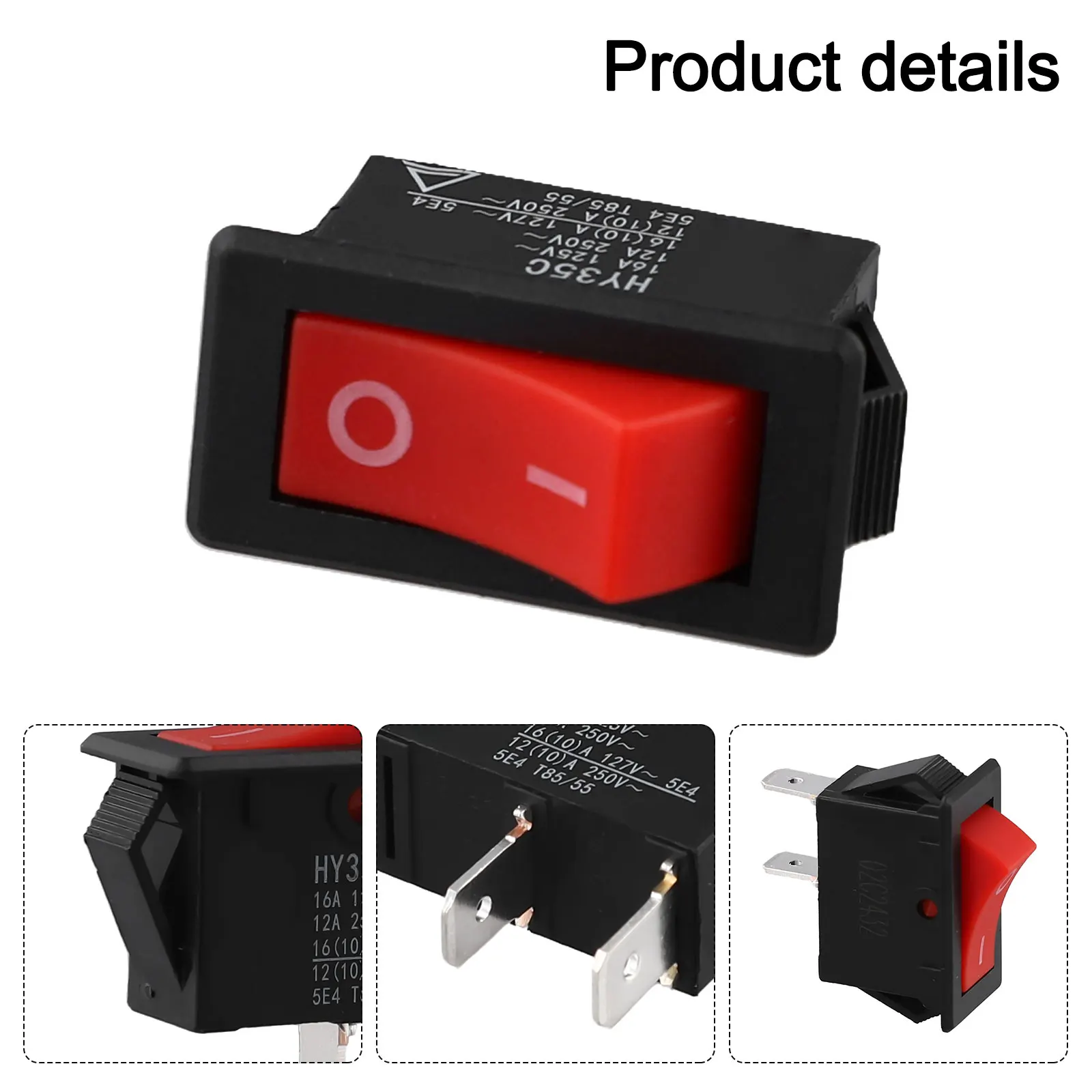 Electrical Switch Hy35C Switch Industrial And Household Use Easy Operation Rocker Switch Color: Black, Red For Air Compressor