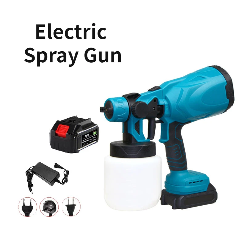 

800ML Electric Spray Gun Cordless Paint Sprayer Auto Furniture Steel Coating Airbrush Compatible For Makita 18V Battery