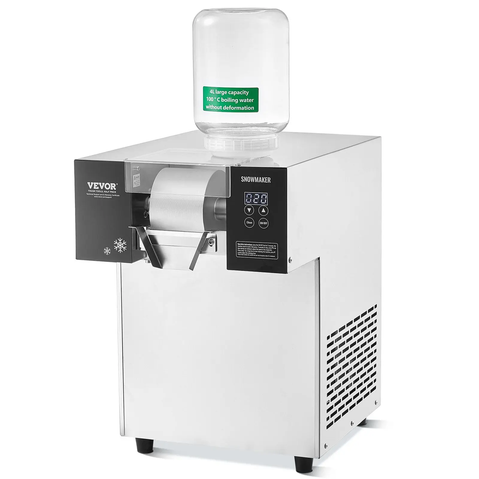 

Commercial Stainless Steel 397LBS/24H Snowflake Ice Maker Electric Ice Shaver And Snow Cone Machine