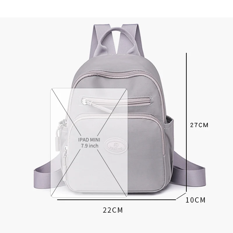 New 2024 Fashion Women\'s Mini Backpacks Luxury Nylon Travel Bagpack Graceful School Bags for Teenage Girls Bolsas Mochila