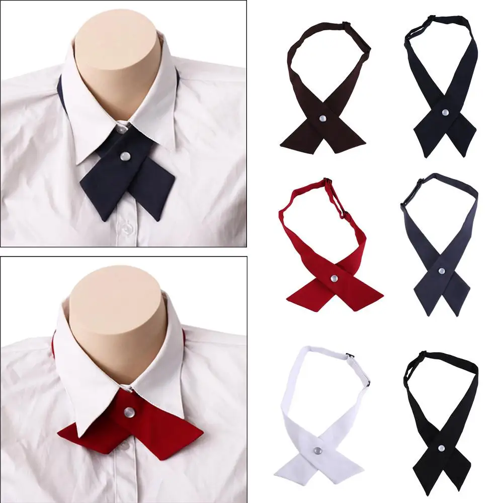 Cute Graduation Ribbon Tie Collar Bowtie Shirt Accessory for School Costume Uniform JK Bow Tie Neck Ties Cravat Cross Bow Tie