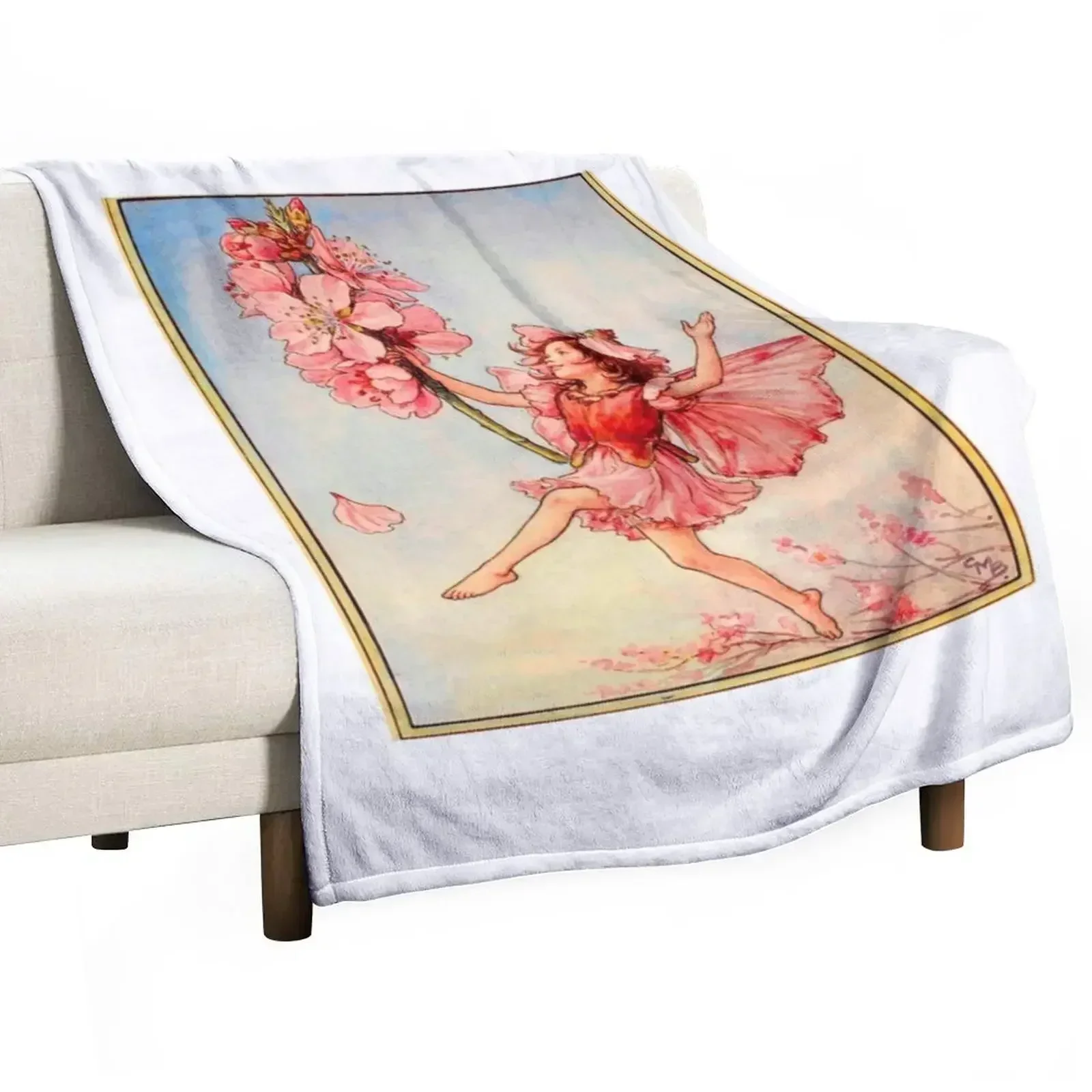 

Cicely Mary Barker The Almond Blossom Fairy Throw Blanket Beach Shaggy Flannel Fabric Thins Blankets