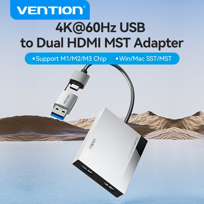 Vention USB Hub 4K60 هرتز USB إلى HDMI متوافق مع الفاصل HUB Type-c إلى محطة إرساء HDMI لمحول Macbook Air M3 M2 M1 MST