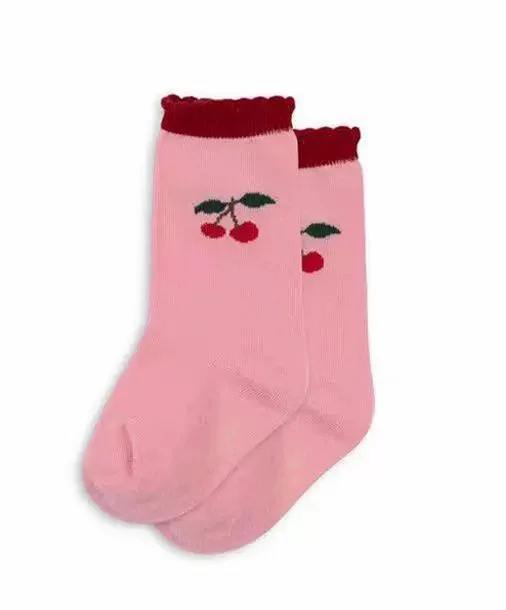 2025 جديد الأطفال الجوارب Kawaii الكرز طفل الفتيات الجوارب القطنية الفتيان الرياضة منتصف جوارب أنبوبية اكسسوارات الأطفال #5