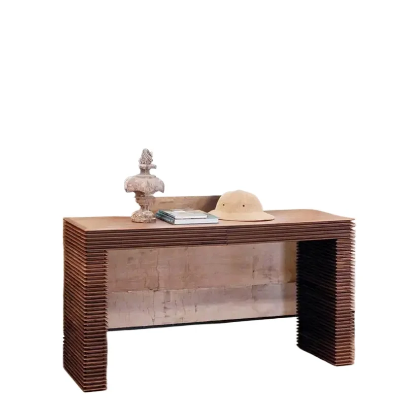 Medieval solid wood entrance cabinet, retro silent wind case entrance table, aisle decoration table