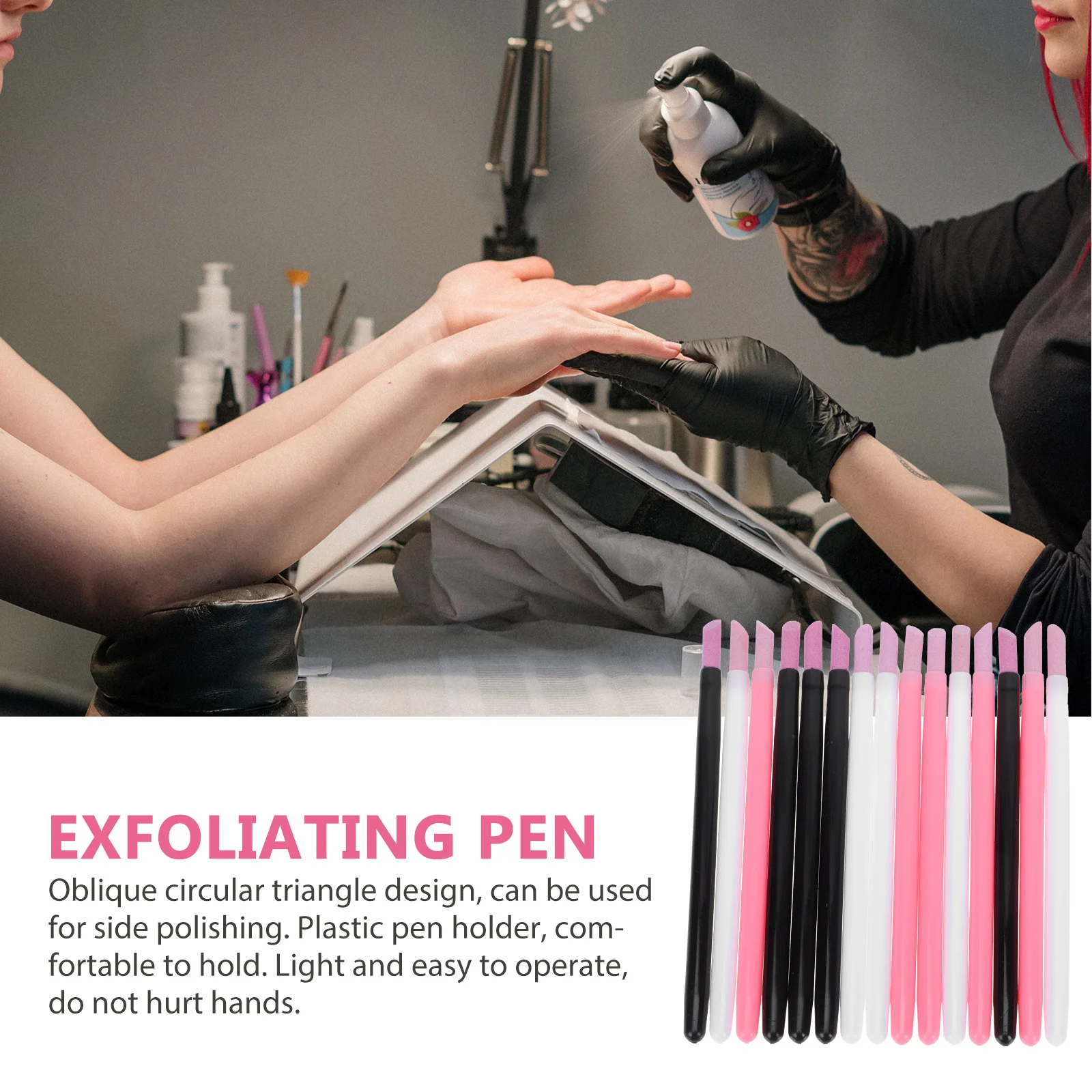 15 قطعة قلم تلميع الأظافر برأس مزدوج متين مانيكير طحن الأظافر مزيل الجلد الميت ملف قلم مانيكير مزيل الجلد الميت