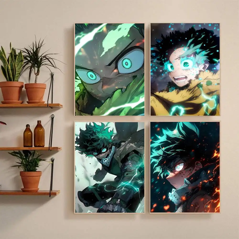 Anime Characters M-Midoriya I-Izuku Poster Self-adhesive Art Waterproof Paper Sticker Coffee House Bar Room Wall Decor