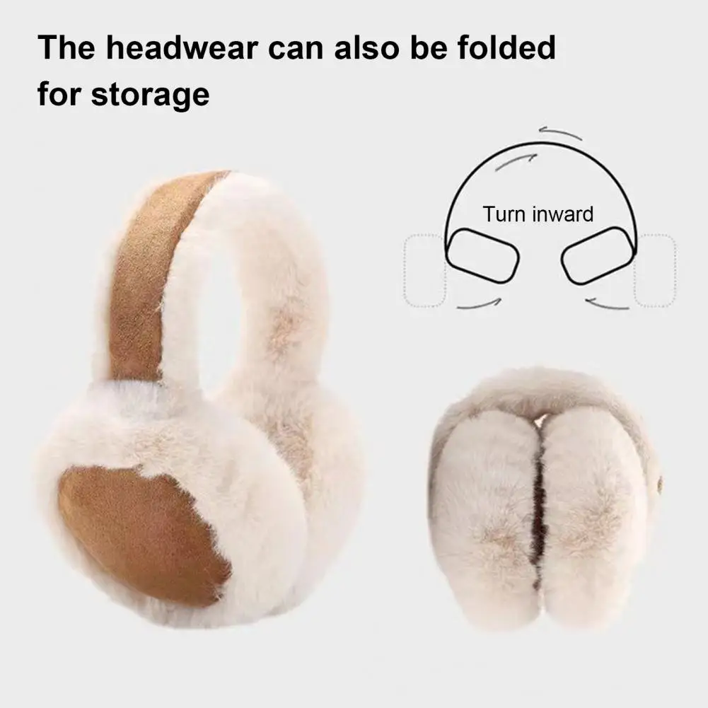 Solid Color Soft Plush Ear Warmer Winter Warm Earmuffs Fashion Ear Cover Outdoor Cold Ear Muffs Folding Earflap