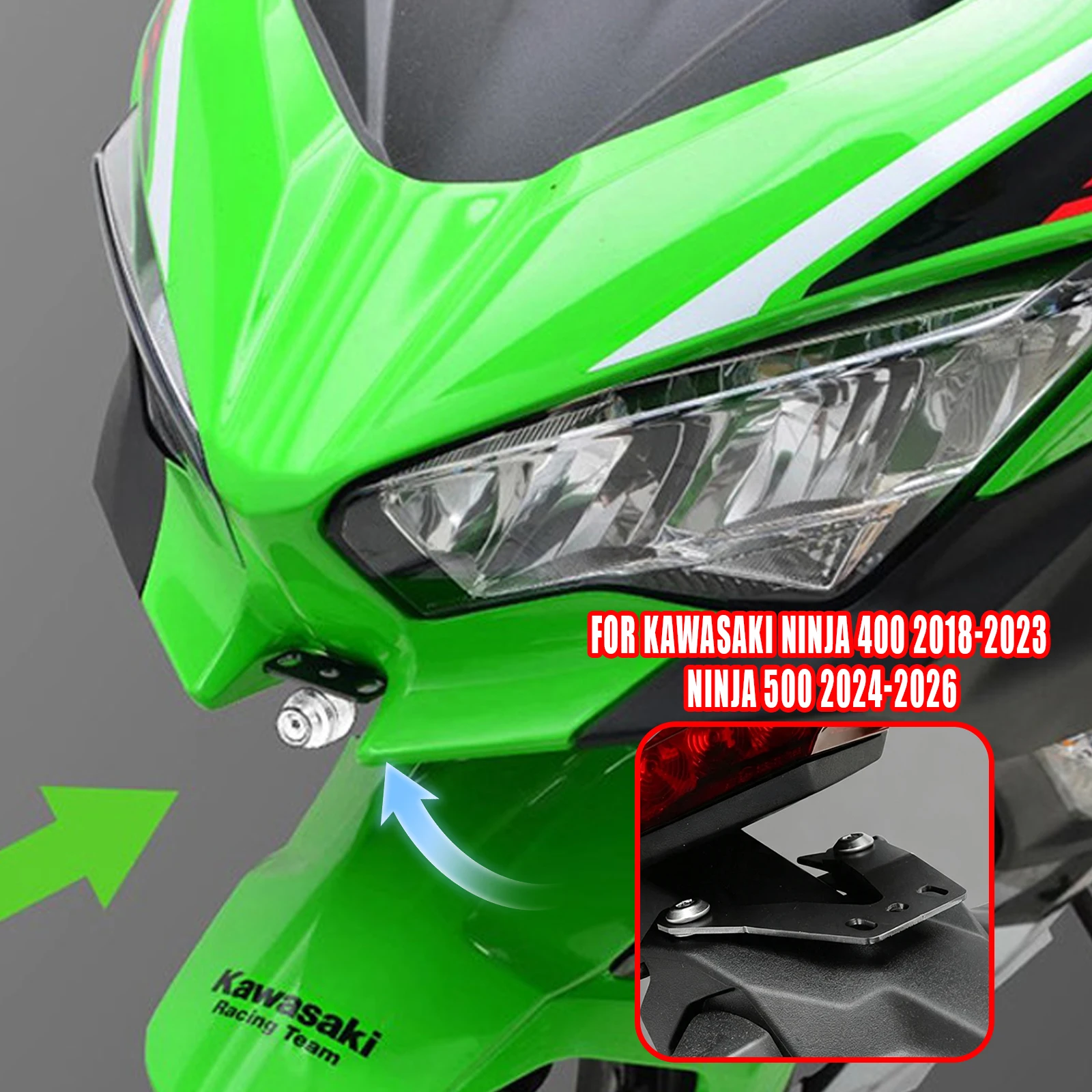 For Kawasaki Ninja 400 2018-2023 Ninja 500 2024-2026 Motorcycle Front And Rear DVR Data Logger Navigation Bracket Holder