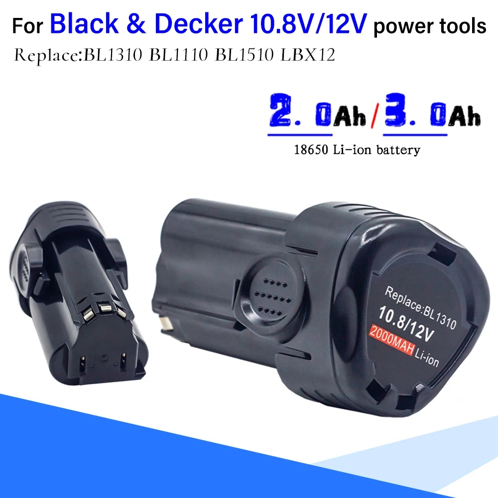 NEW 12V 3000mAh Lithium Rechargeable Battery for Black & Decker LBXR12 LB12 LBX12 BL1510 BL1310 BL1110 EGBL108 10.8V Power Tools