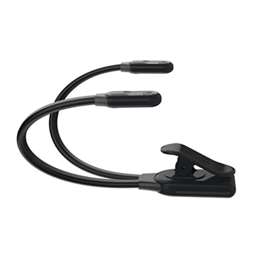 Die Original DuoFlex Clip-On LED-Leuchte mit 2 flexiblen Schwanenhalsen, warmweißen, augenschonenden LEDs, dimmbar, langlebig, perfekt als Lesepultleuchte für