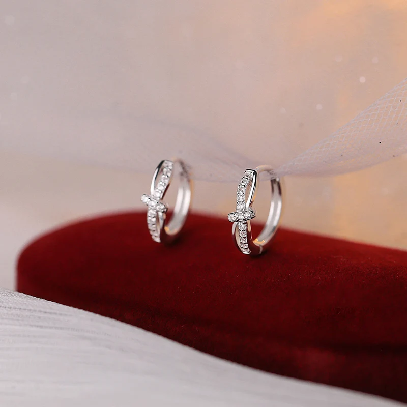 Geometric Small Hoop Earrings For Women Shiny Crystal Tiny Huggies Female Trendy Earring Piercing Accessories Jewelry Best Gift
